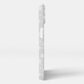 White Snowflakes on Silver Winter Pattern iPhoneケース (右側面)