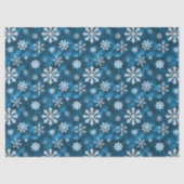 White Snowflakes Pattern On Blue Cool Winter 薄葉紙 (正面)