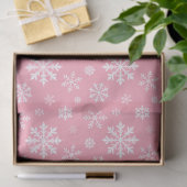 White Snowflakes Pattern On Light Pink Background 薄葉紙 (ギフト)