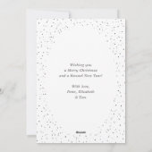 White Snowy Botanical Photo Christmas Card シーズンカード (裏面)