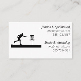 White Social calling card-Disc Golf 名刺
