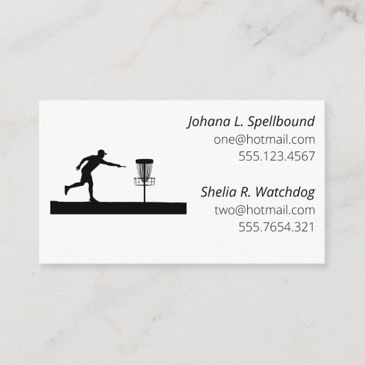 White Social calling card-Disc Golf 名刺 (正面)