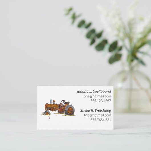 White Social introduction calling card-tractor 名刺 (スタンド正面)