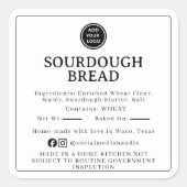 White Sourdough Ingredient Cottage Law Sticker スクエアシール (正面)