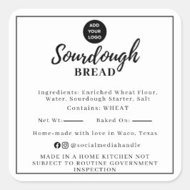 White Sourdough Ingredient Cottage Law Sticker スクエアシール