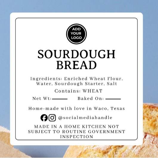 White Sourdough Ingredient Cottage Law Sticker スクエアシール