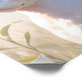 White Sphinx Cat and Flowers ポスター (角)