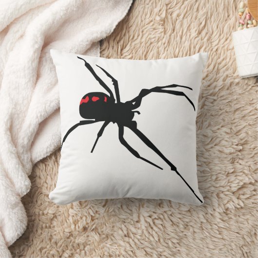 WHITE SPIDER FRONT / BLACK WEB BACK PILLOW クッション (ブランケット)