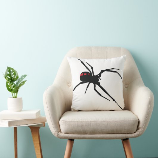 WHITE SPIDER FRONT / BLACK WEB BACK PILLOW クッション (椅子)