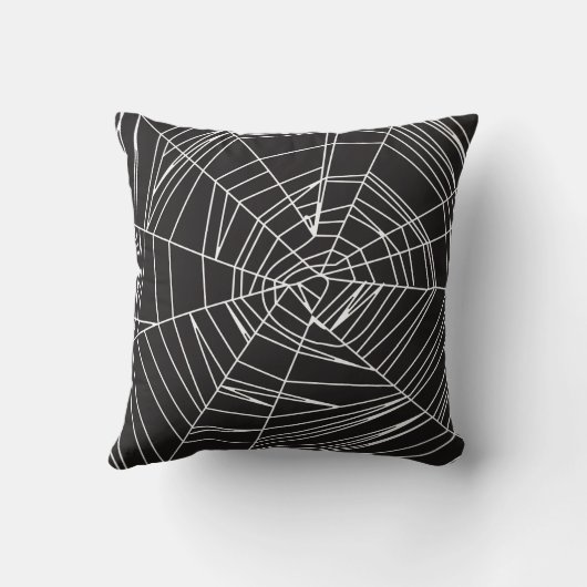 WHITE SPIDER FRONT / BLACK WEB BACK PILLOW クッション (裏面)