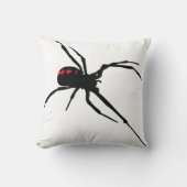 WHITE SPIDER FRONT / BLACK WEB BACK PILLOW クッション (正面)