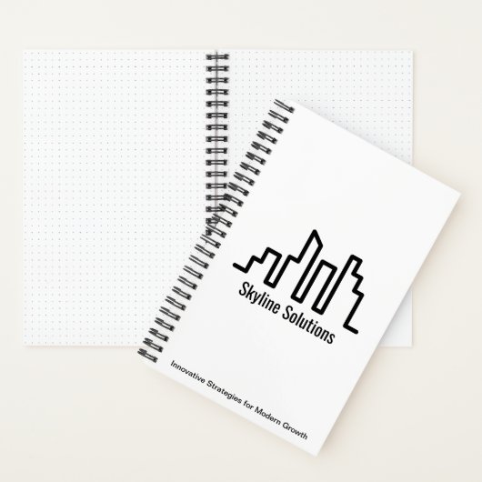 White Spiral Notebook with Minimalist Design ノートブック (内側)