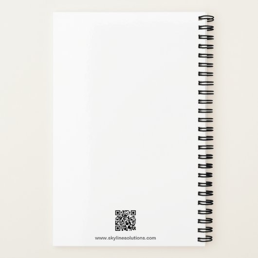 White Spiral Notebook with Minimalist Design ノートブック (裏面)