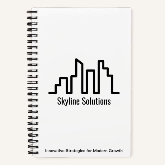 White Spiral Notebook with Minimalist Design ノートブック (正面)