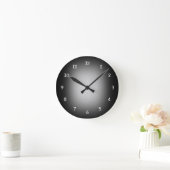 White spotlight on black ラウンド壁時計 (ホーム)