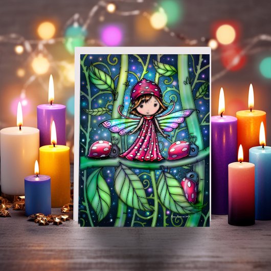 White Spotted Ladybug Fairy Molly Harrison カード