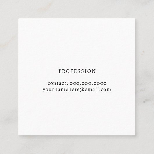 White Square Business Card with Logo スクエア名刺 (裏面)