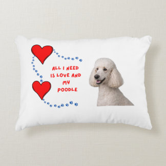 White Standard Poodle | Photorealistic Dog Pillow アクセントクッション