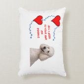 White Standard Poodle | Photorealistic Dog Pillow アクセントクッション (正面(垂直))