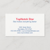 White Starのカスタマイズエレガント可能 名刺 (裏面)