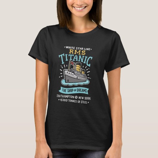 White Star Liner RMS Titanic Southampton Men Women Tシャツ (正面)
