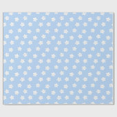 White Stars on Blue Baby Shower Wrapping Paper ラッピングペーパー (フラット)