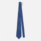 White Stars Pattern On Flag Blue Color Tie ネクタイ (正面)