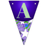 White Stars Purple Mint Green Happy Birthday Fun バンティングフラッグ (第3の旗)