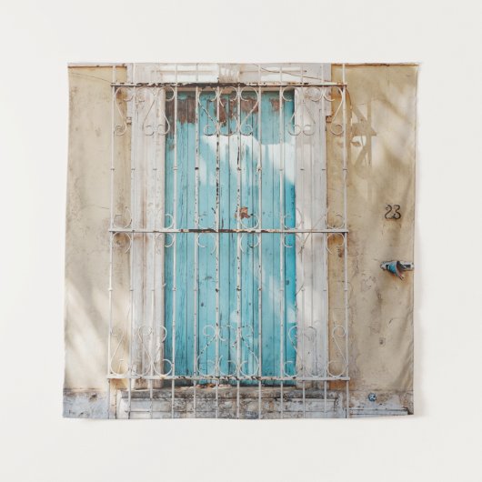 White steel window grill タペストリー (正面)