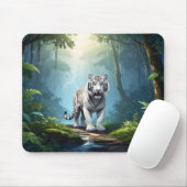 White Storm Tiger – Jungle Lightning Fantasy Mouse マウスパッド (マウス)