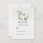 White Storybook Fairytale Pumpkin RSVP返信 招待状 (正面)