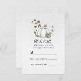 White Storybook Fairytale Pumpkin RSVP返信 招待状