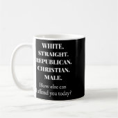 White Straight Republican Male Funny Republican  コーヒーマグカップ (左)