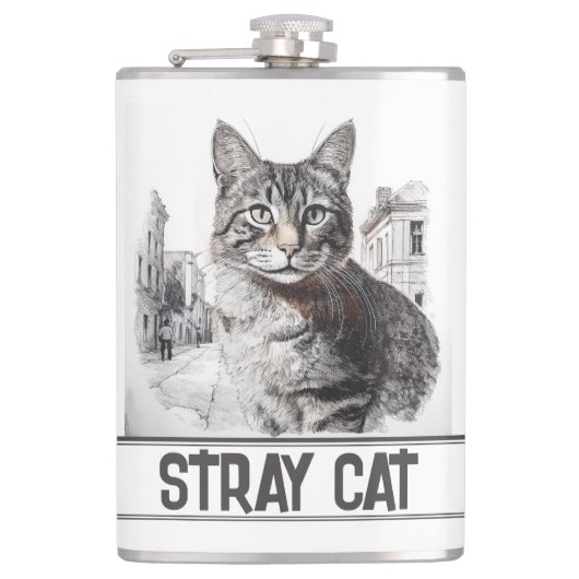 White Stray Cat フラスク (正面)