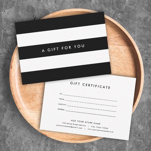 White Stripes & Custom Color Gift Certificate