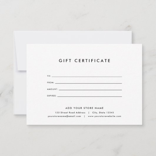 White Stripes & Custom Color Gift Certificate (裏面)