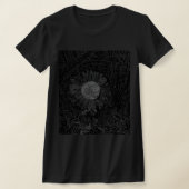 White Sunflower Black T-Shirt Tシャツ (レイダウン)