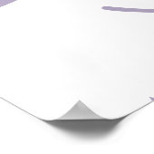 White Sunflower on Purple Abstract Wall Art ポスター (角)