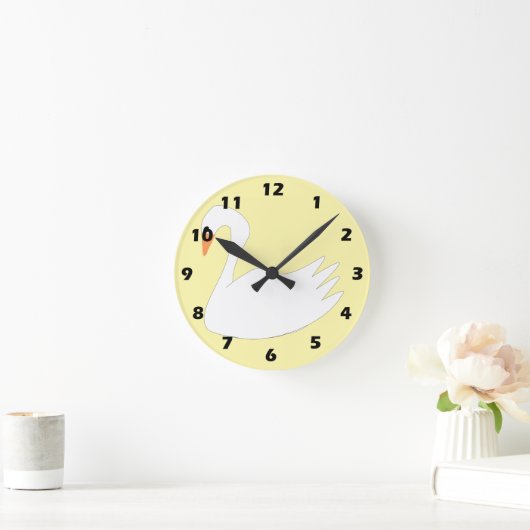 White Swan Design ラウンド壁時計 (ホーム)