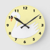 White Swan Design ラウンド壁時計 (正面)