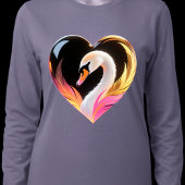White Swan Heart Frame Neon Pop Art Tシャツ