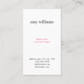 White swan illustration beauty stylish chic card 名刺 (裏面)