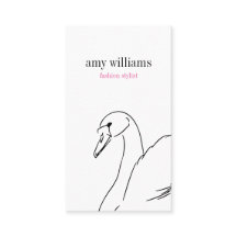 White swan illustration beauty stylish chic card