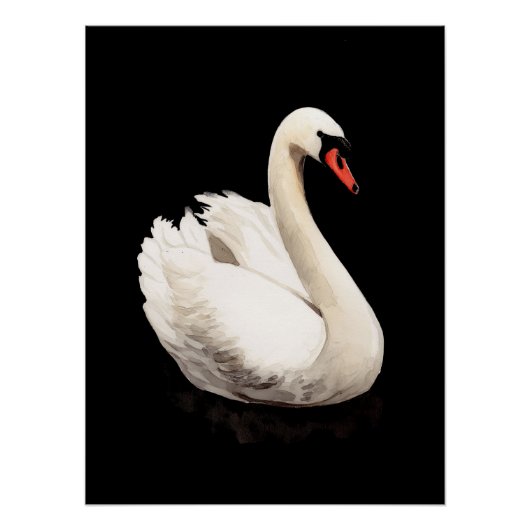 White Swan Vintage Art Poster ポスター (正面)