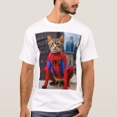 white T-Shirt Cat Printed Tシャツ (正面)