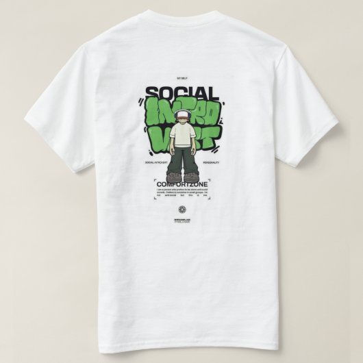 white t-shirt with design tシャツ (デザイン裏面)