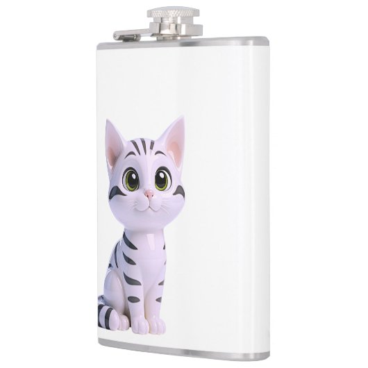 White Tabby Kitten フラスク (左)