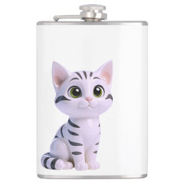 White Tabby Kitten フラスク