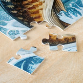 White Tail Deer Landscape ジグソーパズル (側面)