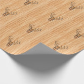 White Tail Deer Wood Grain Style Graphic ラッピングペーパー (角)